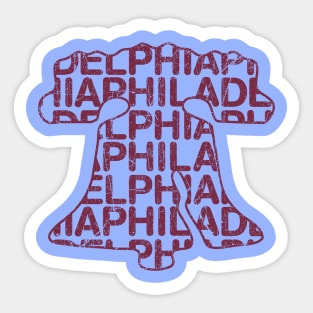 PHILADELPHIA LOVE PHILLY FAN LIBERTY BELL VINTAGE RED Sticker